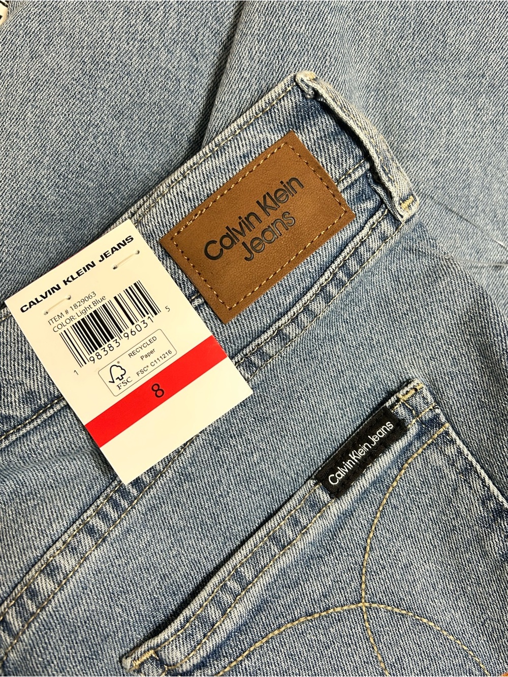 New! Calvin Klein Jeans High Rise Straight Leg Jeans Womens Size 8 - Picture 6 of 9